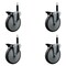 Service Caster 6'' Thermoplastic Rubber Swivel 3/4'' Expanding Stem Caster Set with Brake, 4PK SCC-EX20S614-TPRB-PLB-34-4 - alternate 1